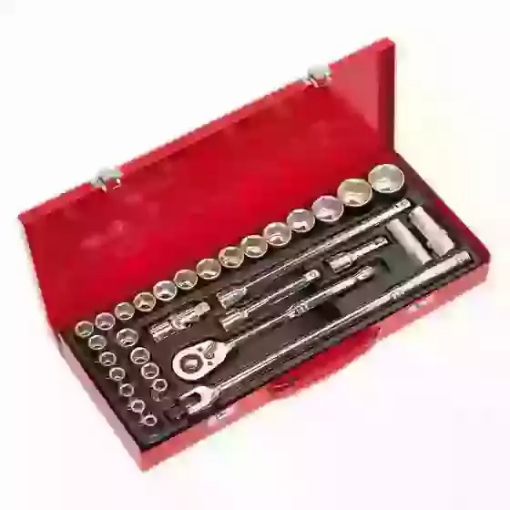 Sealey Socket Set 32pc 1/2" Sq Drive 6 pt WallDrive Metric/Imperial